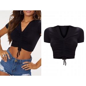 Jersey Ruched Front Crop Top!